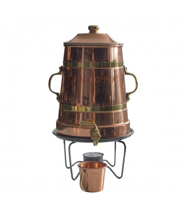 Cafeteira em Cobre, 2.5 litros com suporte